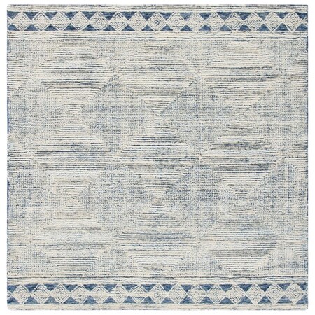 Safavieh 6 x 6 ft. Abstract 100 Percent Wool Pile Square Rug Ivory & Navy ABT349N-6SQ